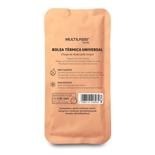 Bolsa Térmica de Gel - Laranja - Multilaser Saúde - HC356