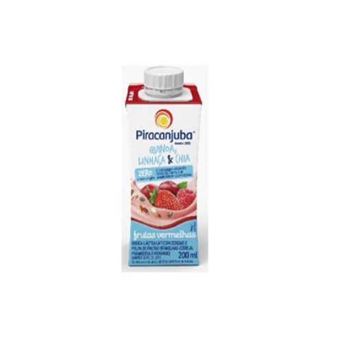 Whey Piracanjuba Zero Lactose Sabor quinoa, linhaça, chia e frutas vermelhas 200ml