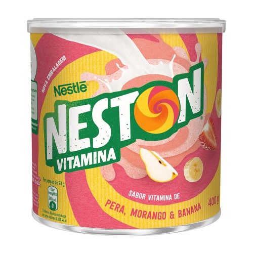 Vitamina Nestlé Neston Pó Para Preparo Instantâneo Morango, Pêra e Banana 400g