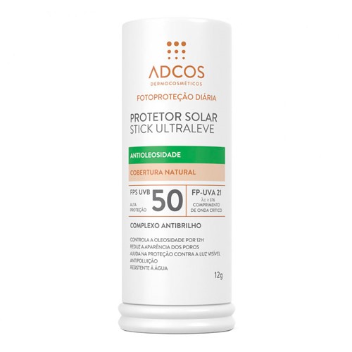 Protetor Solar Adcos Stick Ultraleve Antioleosidade Fps 50 12g