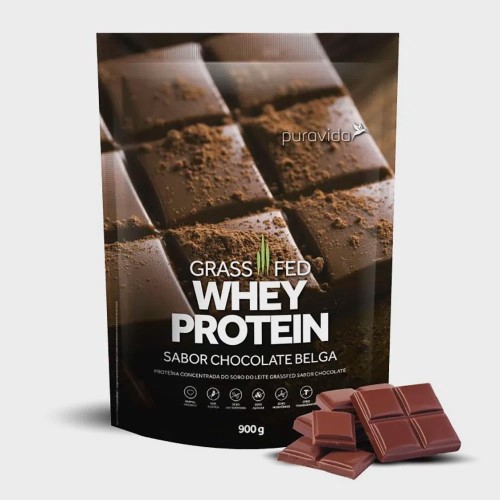 Whey Protein Grassfed Sabor Chocolate Belga Puravida 900g