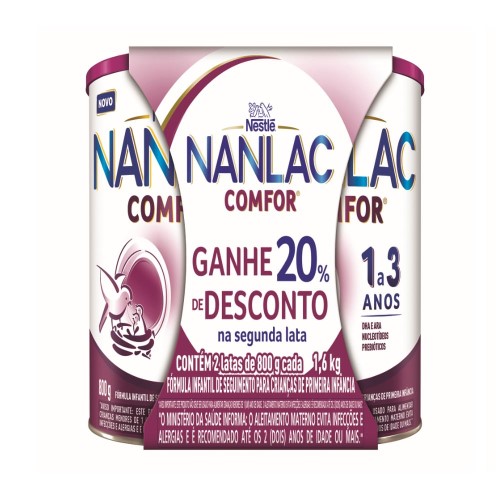 Fórmula Infantil Nanlac Comfor 2 Unidades De 800g Cada