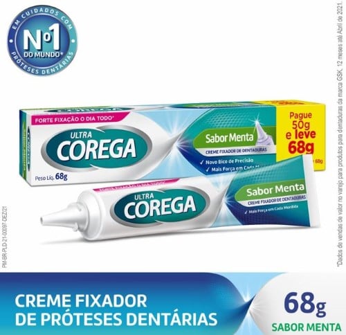 Creme Fixador De Dentadura Ultra Corega Sabor Menta