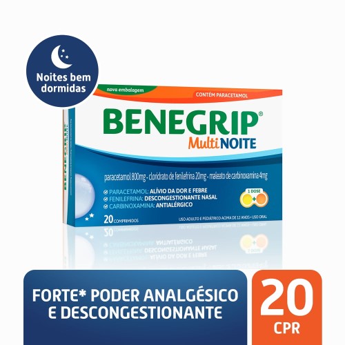 Benegrip Multi Noite com 20 comprimidos