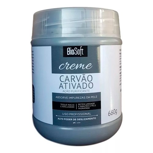 Creme Para Massagem Corporal Bio Soft Carvão Ativado 680g