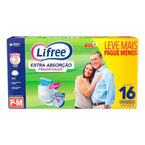 Fralda-Calça Extra Absorção Lifree - Tam P/M - 16 unidades