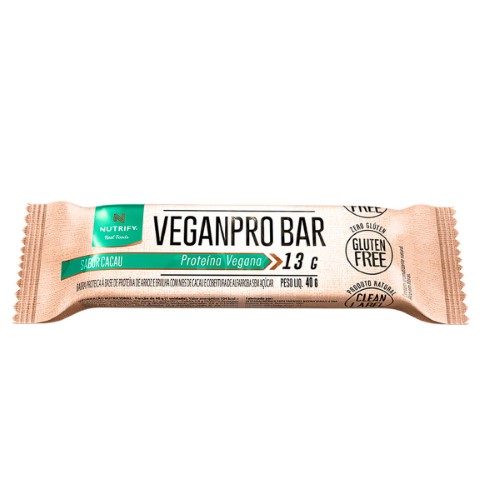 Barra de Proteína Vegetal Veganpro Nutrify Cacau 30g