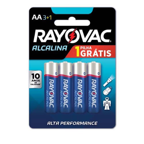 Pilha Rayovac Alcalina Pequena AA C/ 4 unidades