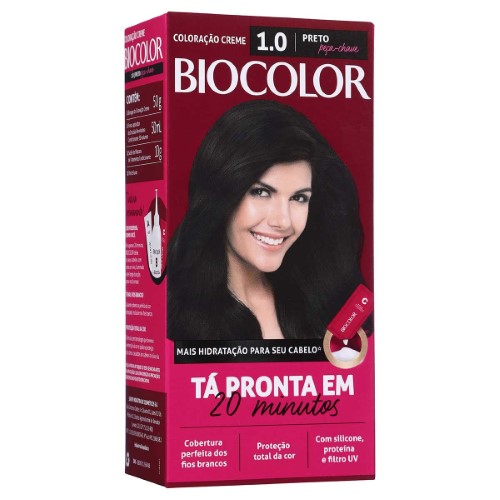 Biocolor Kit Econômico Coloração Creme 1.0 Preto Peça-Chave com 1 unidade