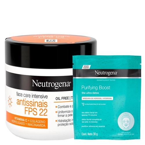 Neutrogena Kit - Face Care Antissinais + Máscara Hydrogel