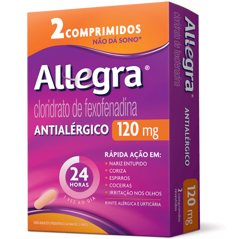 Antialérgico Allegra 120mg 2 Comprimidos