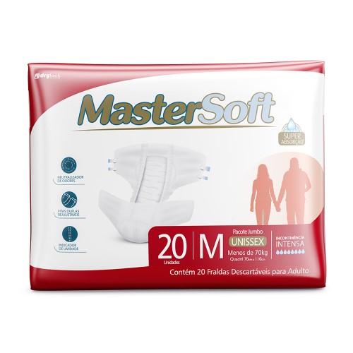 Fralda Geriátrica MasterSoft Tamanho M 20 Unidades