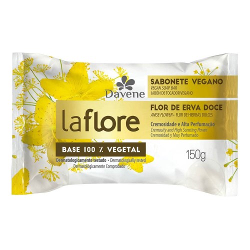 Sabonete Em Barra Vegetal Davene La Flore Flor De Erva Doce 150g