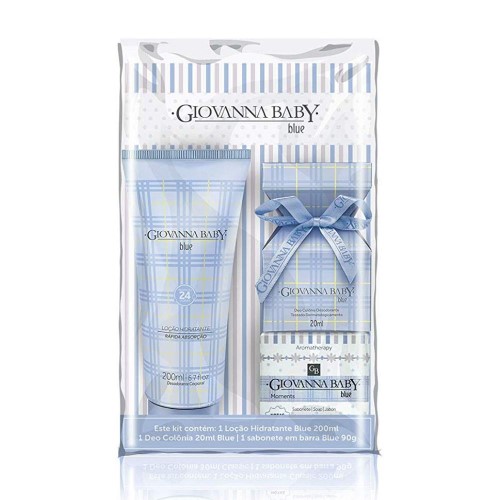 Giovanna Baby Blue Kit - Loção + Deo Colônia + Sabonete + Nécessaire