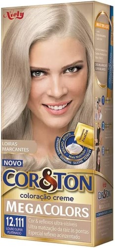 Tintura Cor&Ton Niely Mega Colors 12.111 Louro Super Platinado com 1 Unidade