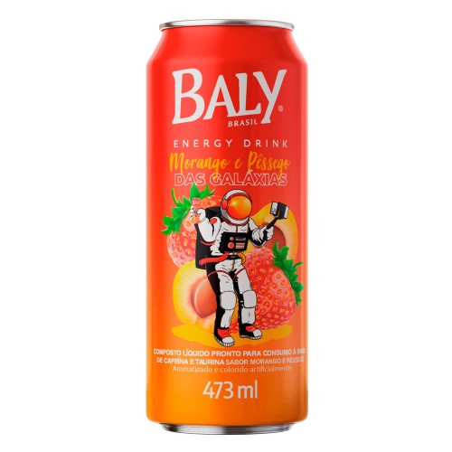 Energético Baly Morango e Pêssego das Galáxias 473ml