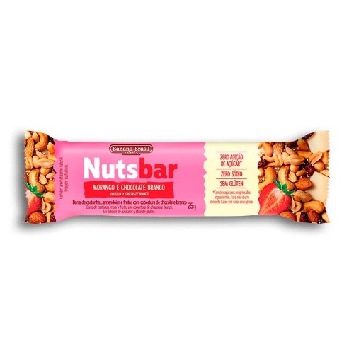 Barra Nuts Bar Morango e Chocolate Branco 25g