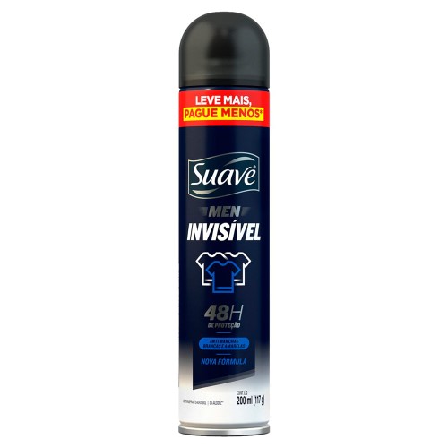 Desodorante Antitranspirante Aerosol Suave Men Invisível 200ml