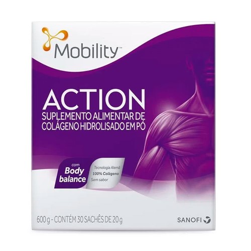 Suplemento Alimentar Colágeno Hidrolisado Sanofi Mobility Action 30 sachês De 20g