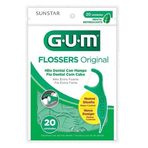 Fio Dental Gum Original Flossers 20 Unidades