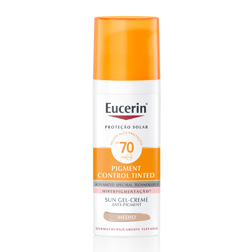 Protetor Solar Eucerin Pigment Control Tinted Médio Fps70 50ml