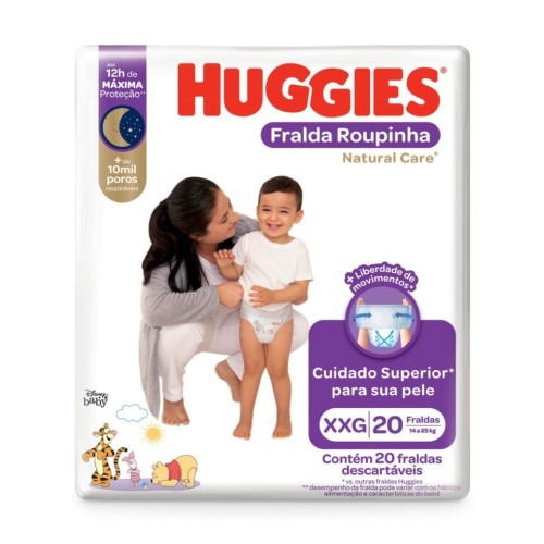 Fralda Roupinha Huggies Natural Care Xxg 20 Unidades