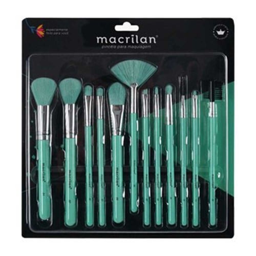 Macrilan EN001 Kit – 12 Pincéis de Maquiagem Azul