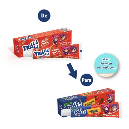 Creme Dental Trá Lá Lá Kids Sabor Morango 50g