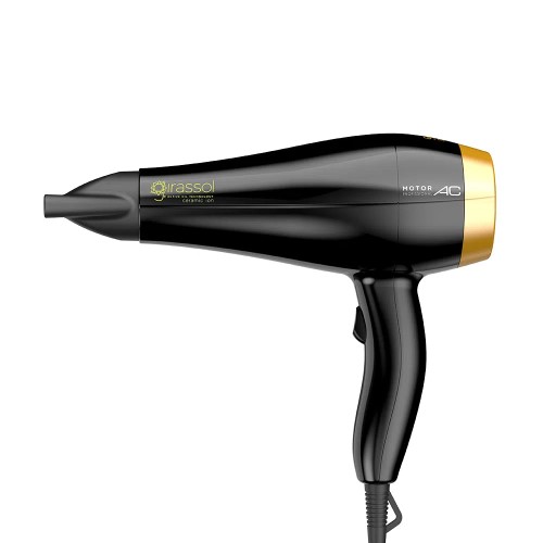 Secador de Cabelo Gama Girassol Ceramic Ion 2000W Preto e Amarelo 110V