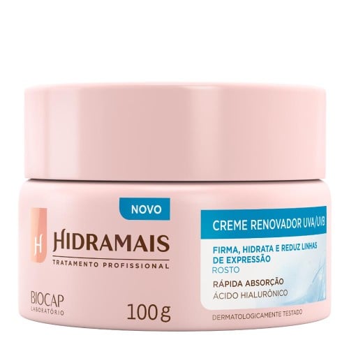 Creme Facial Hidramais Renovador UVA/UVB Ácido Hialurônico 100g