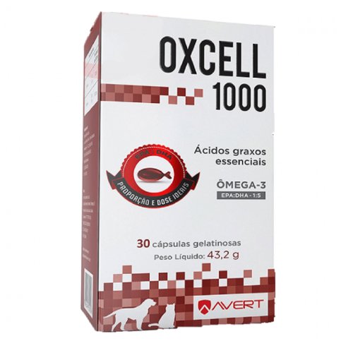 Oxcell 1000 para Cães e Gatos com 30 Cápsulas