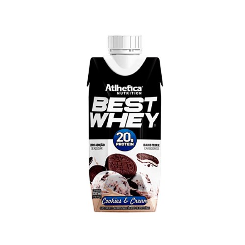 Suplemento Alimentar Best Whey RTD Cookies & Cream Atlhetica Nutrition 330ml 