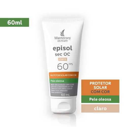 Protetor Solar Mantecorp Episol Sec Oc Claro Fps60 60ml