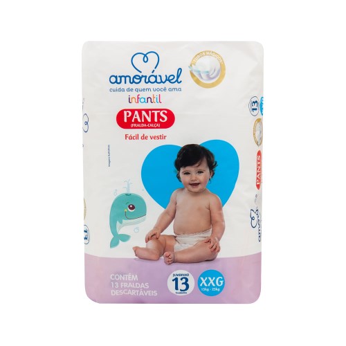 Fralda Amoravel Pants Tamanho Xxg Com 13 Unidades