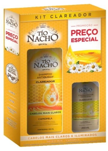 Shampoo Tio Nacho Antiqueda Clareador 415ml + Condicionador Tio Nacho Antiqueda Clareador 200ml Preço Especial