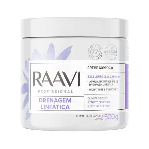 Creme Para Massagem Corporal Raavi Drenagem Linfática 500g