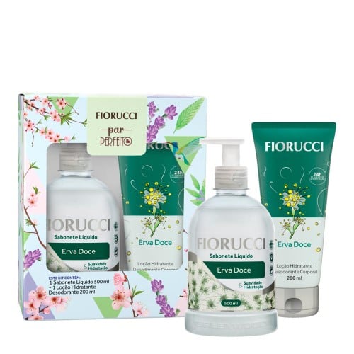 Fiorucci Erva Doce Kit – 1 Sabonete Líquido Fiorucci Erva Doce 500ml + 1 Loção Hidratante Fiorucci Erva Doce 200ml