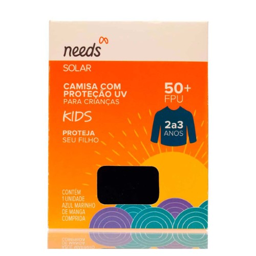 Camisa Infantil com Proteção UV 50+ Needs Tamanho 2 a 3 anos