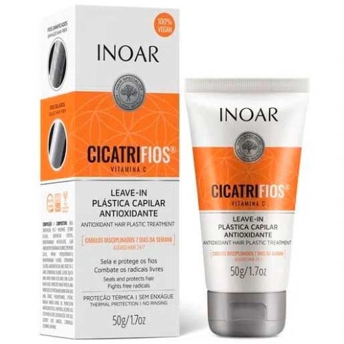 Leave-In Inoar Cicatrifios Vitamina C Plástica Capilar com Proteção Térmica com 50ml