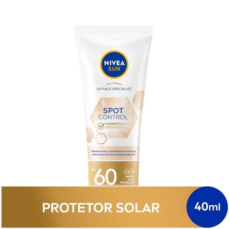 Protetor Solar Facial Nivea Sun Spot Control Luminous Fps60 40ml