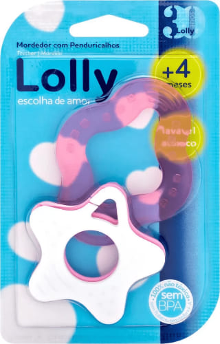 Mordedor Lolly Clean com Estrelas Rosa com 1 Unidade