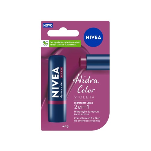 Hidratante Labial Nivea Hidra Color 2 Em 1 Violeta 4,8g