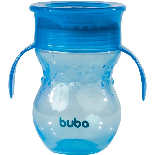 Copo Antivazamento Infantil 360° Com Alça 250ml Azul – Buba