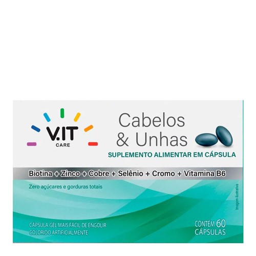 V.IT CARE Cabelos e Unhas 60 Cápsulas