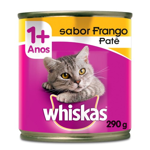 Ração Úmida Whiskas Adulto Lata Patê Frango