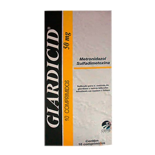 Giardicid 50mg Uso Veterinário com 10 Comprimidos