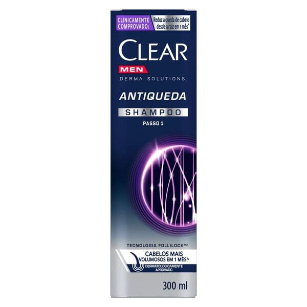 Shampoo Clear Men Derma Solution Antiqueda Com 300ml