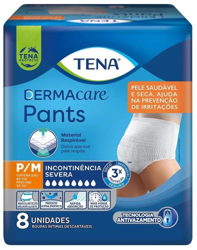 Roupa Íntima Tena Pants Dermacare P/M 8 unidades