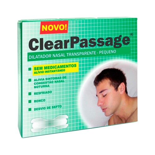 Dilatador Nasal ClearPassage Transparente Tamanho Pequeno com 9 Unidades