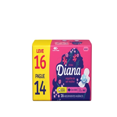 Absorvente Diana Suave Com Abas Leve 16 e Pague 14 Unidades